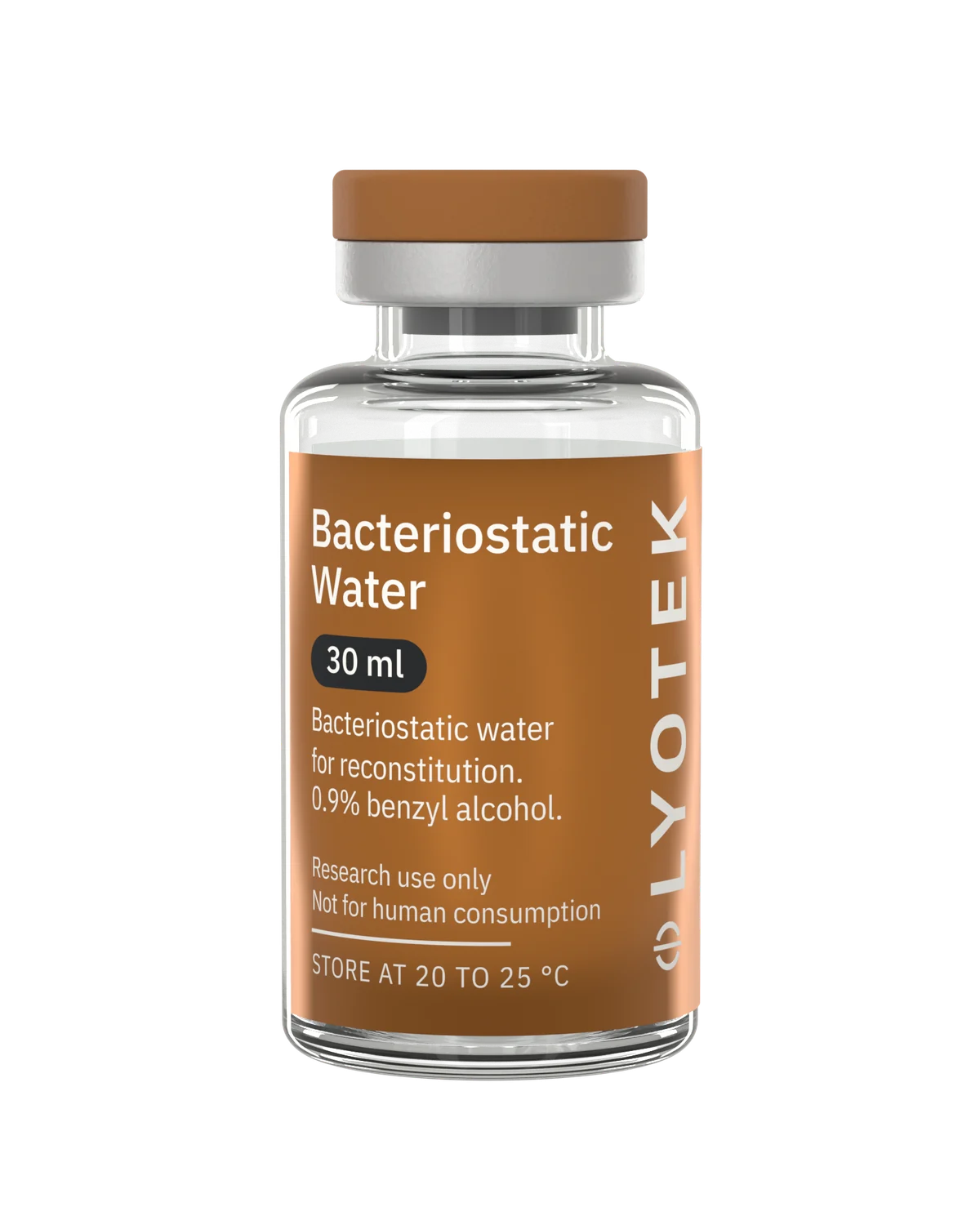 Bacteriostatic Water 30 ml in its 30R vial, with the copper label