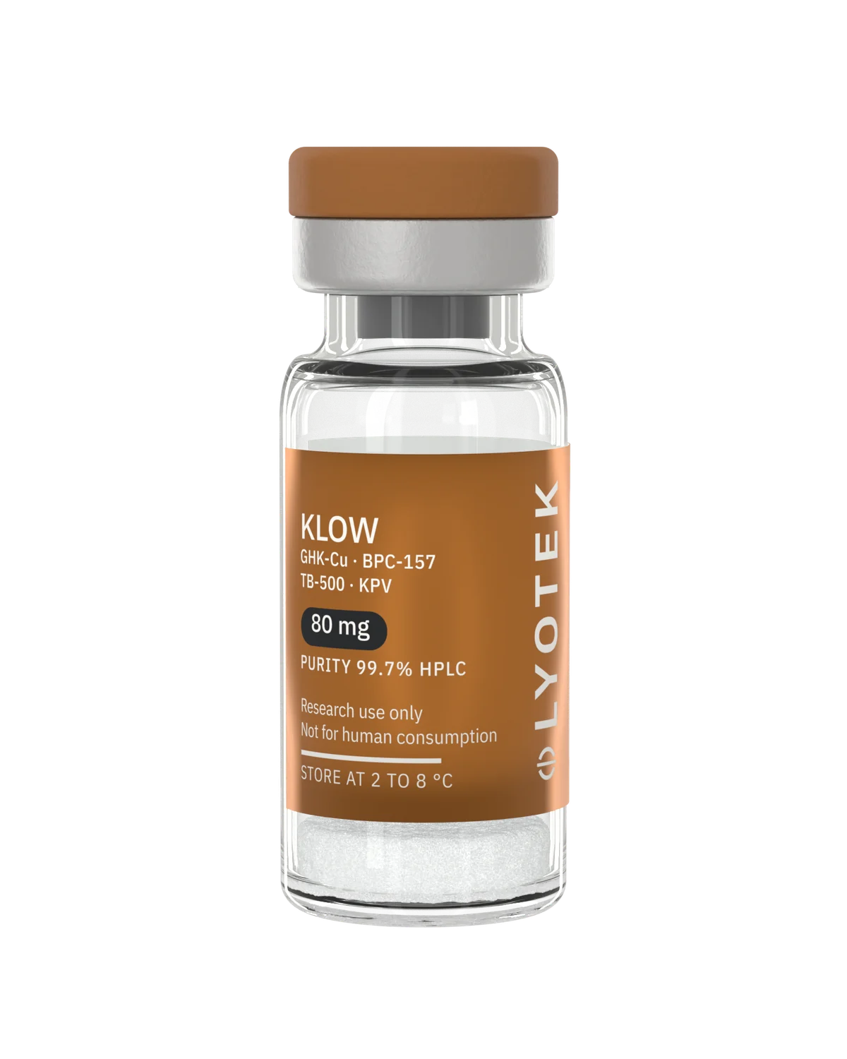 KLOW 80 mg in its 2R vial, with the copper label
