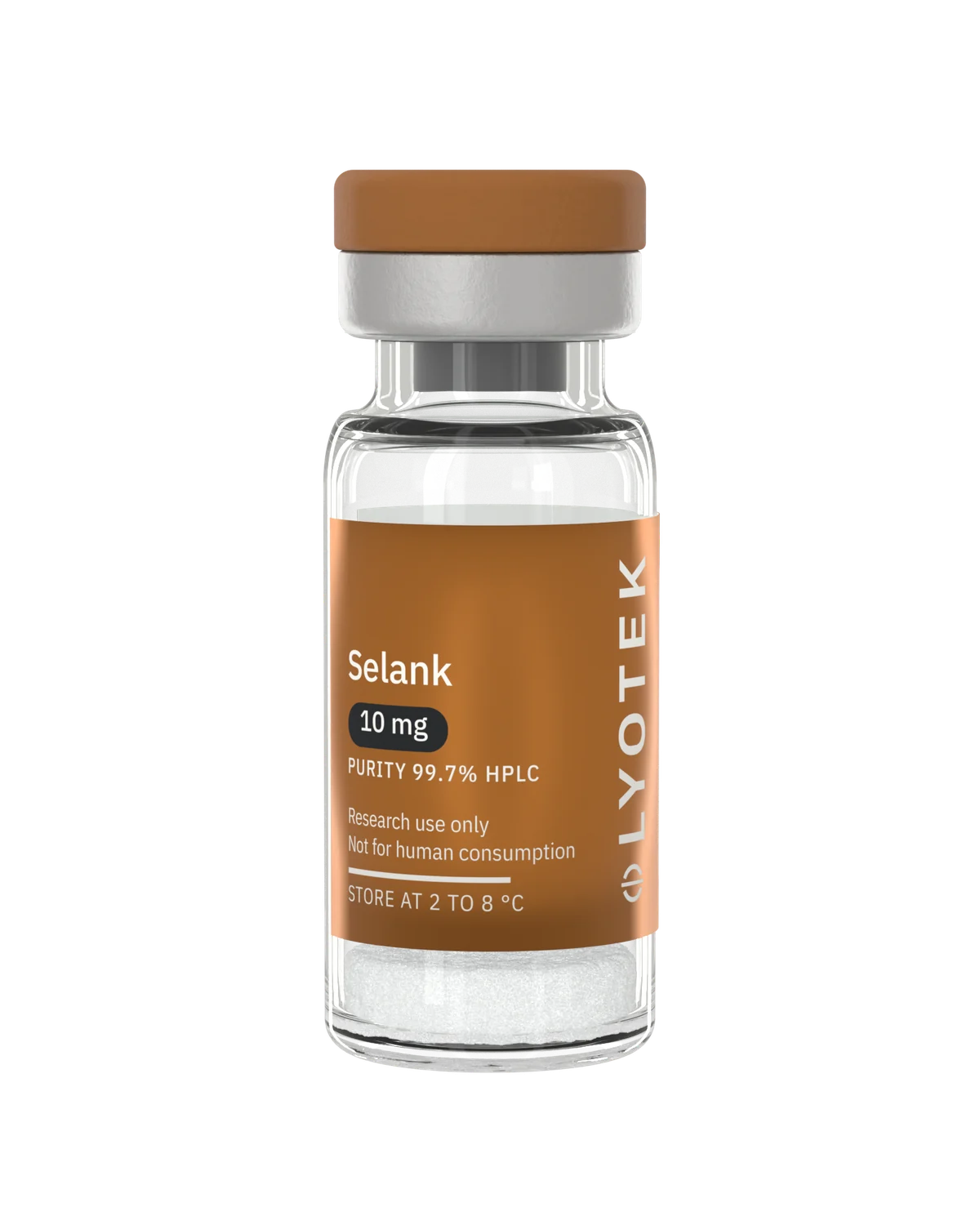 Selank 10 mg in its 2R vial, with the copper label
